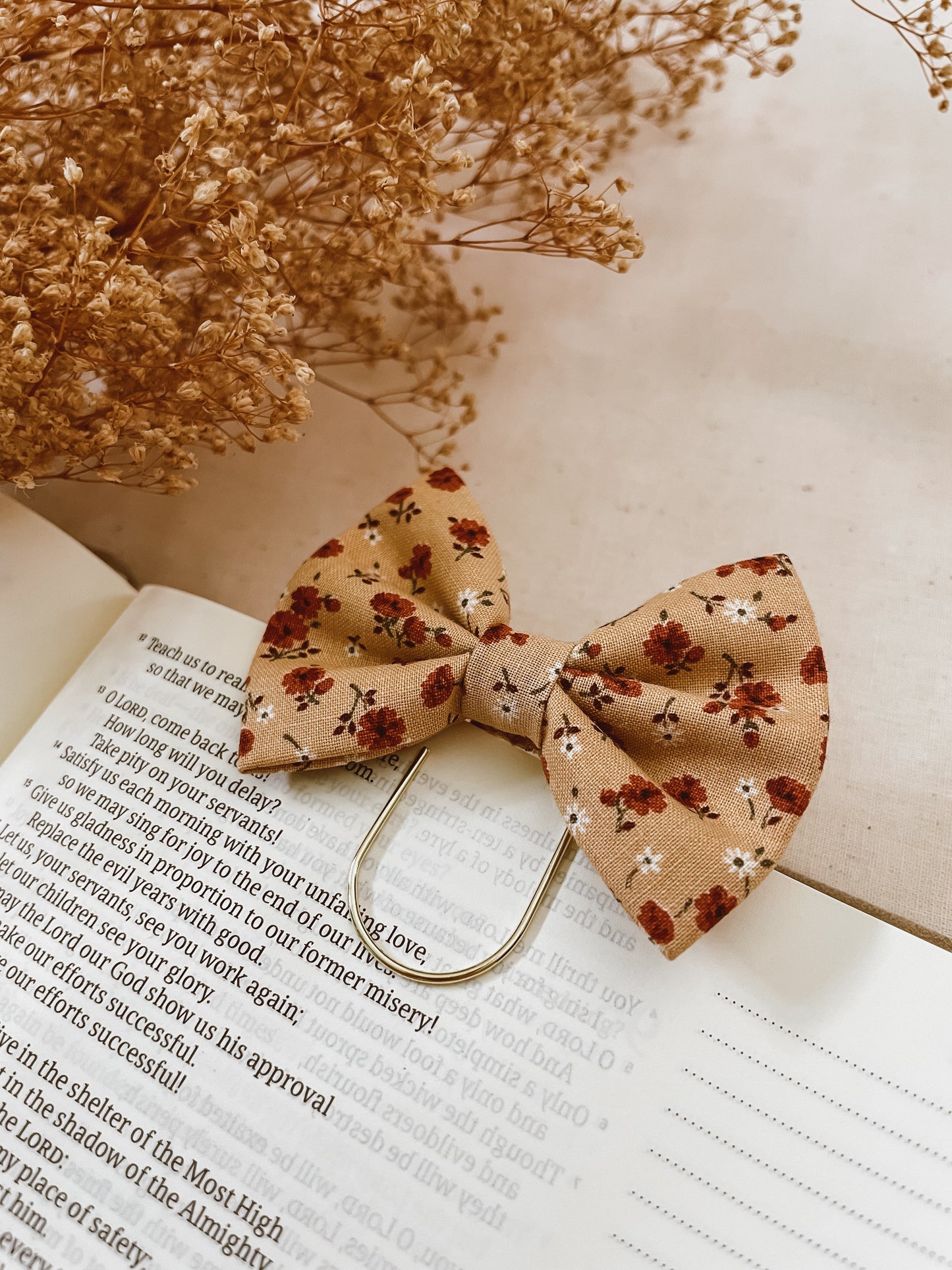 Fall Florals- petite bow bookmark