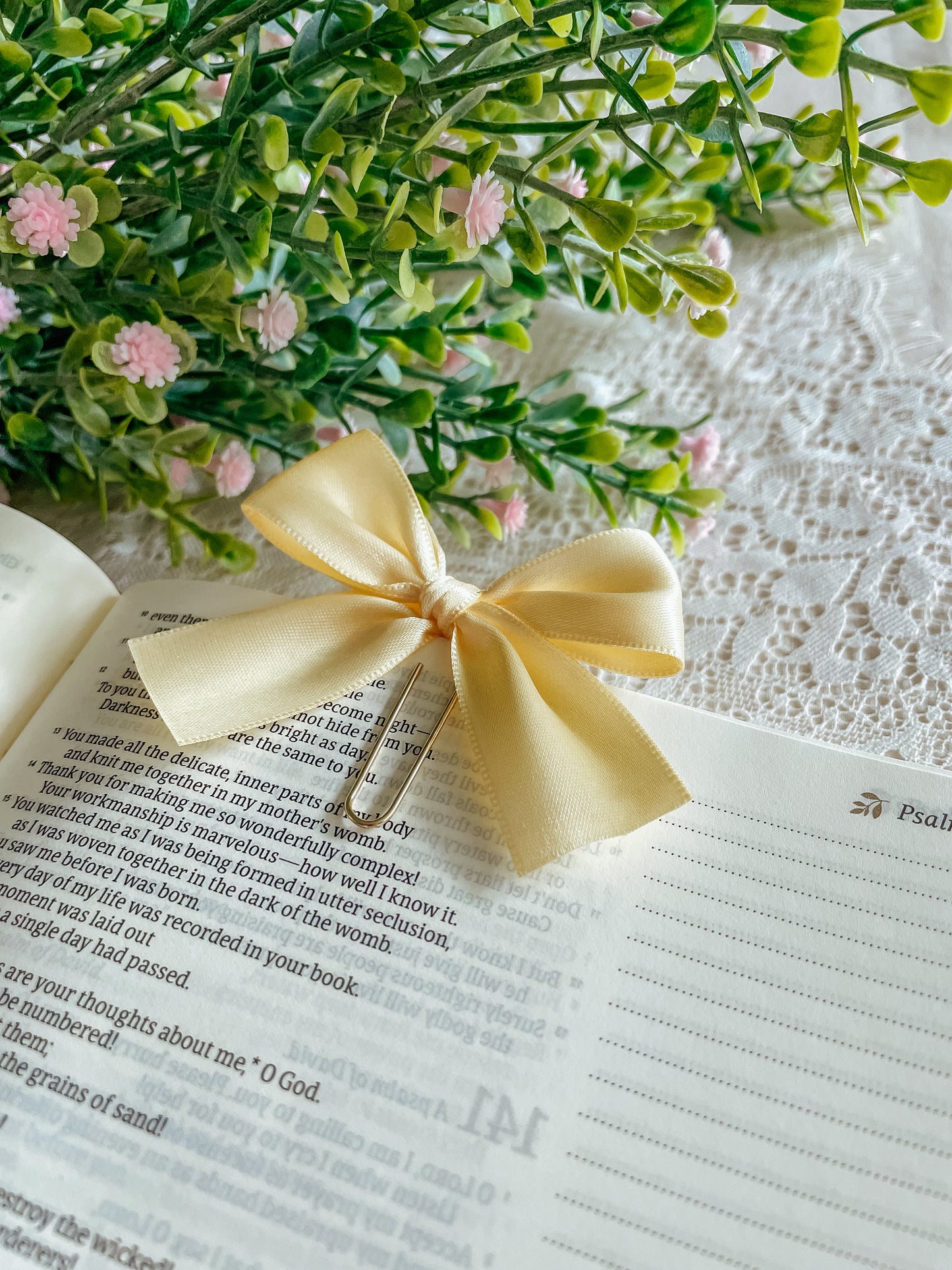 Butter Yellow Satin~ ribbon bookmark