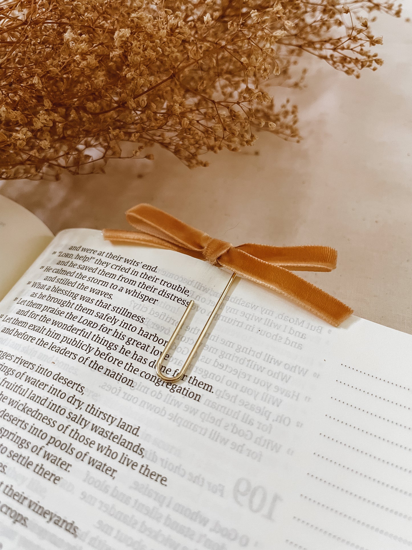 Honey- velvet ribbon bookmark