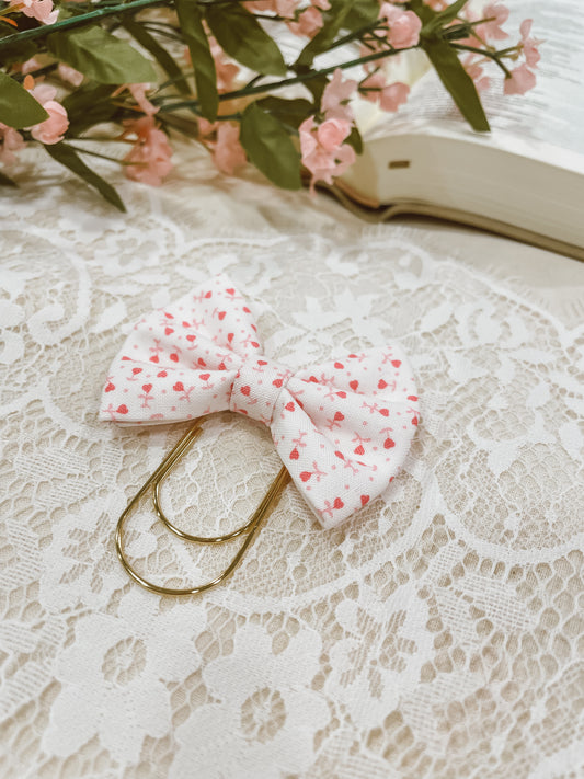 Little Hearts- petite bow bookmark
