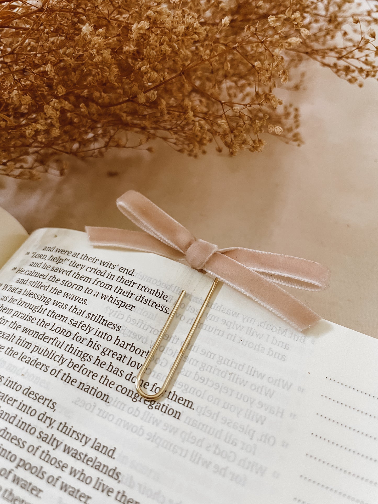 Biscuit-velvet ribbon bookmark