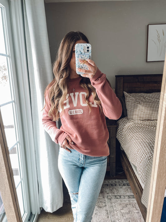 Loved Crewneck- Mauve
