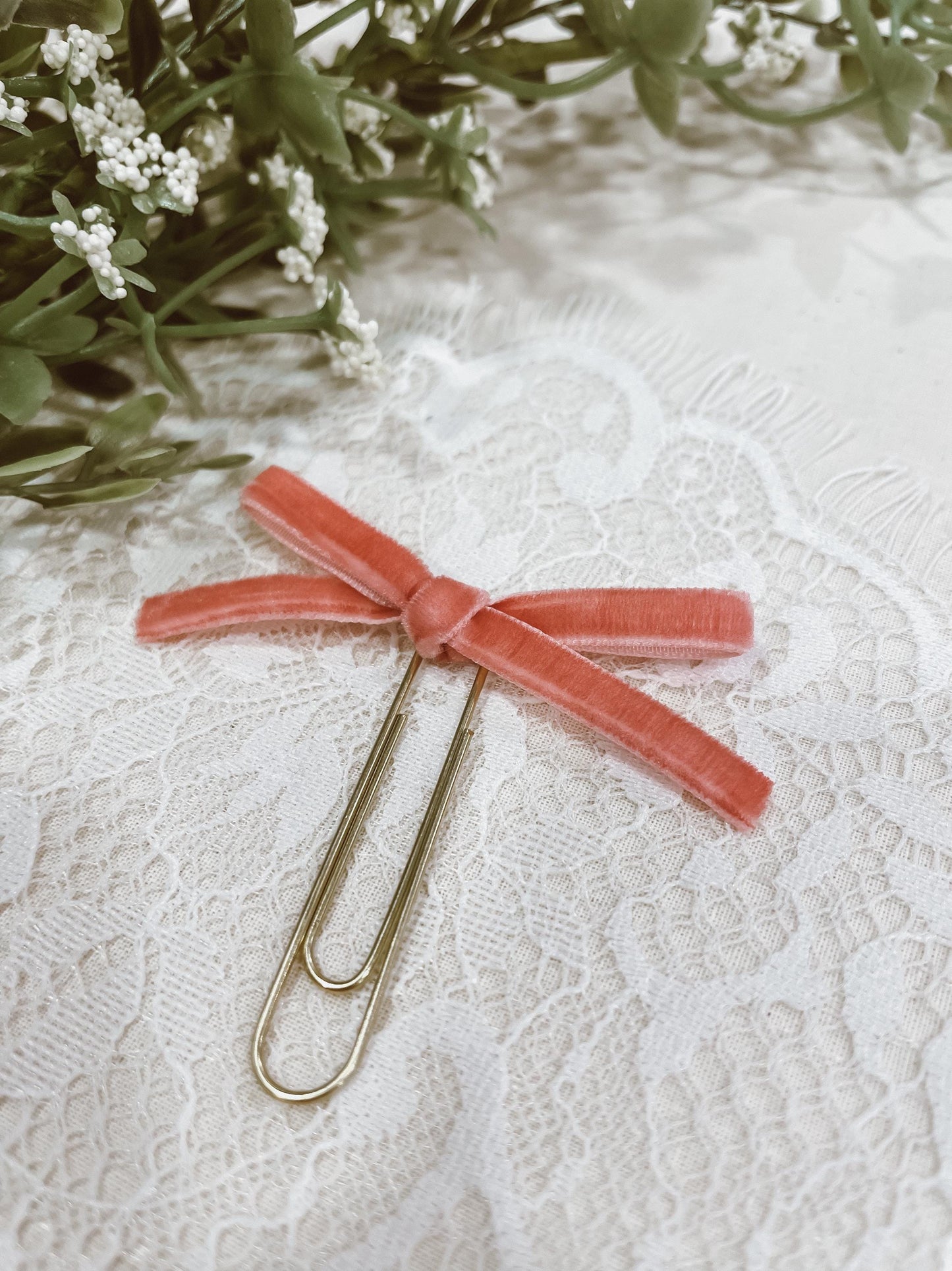Cherry Blossom ~ velvet mini bow bookmark