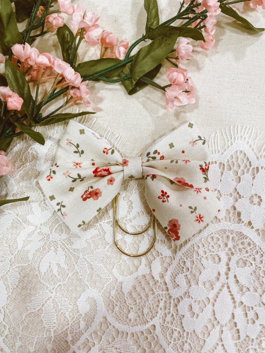 Soft Rose- bow bookmark