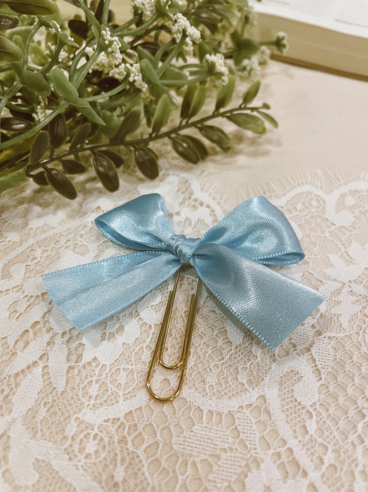 Satin Blue ~ ribbon bookmark