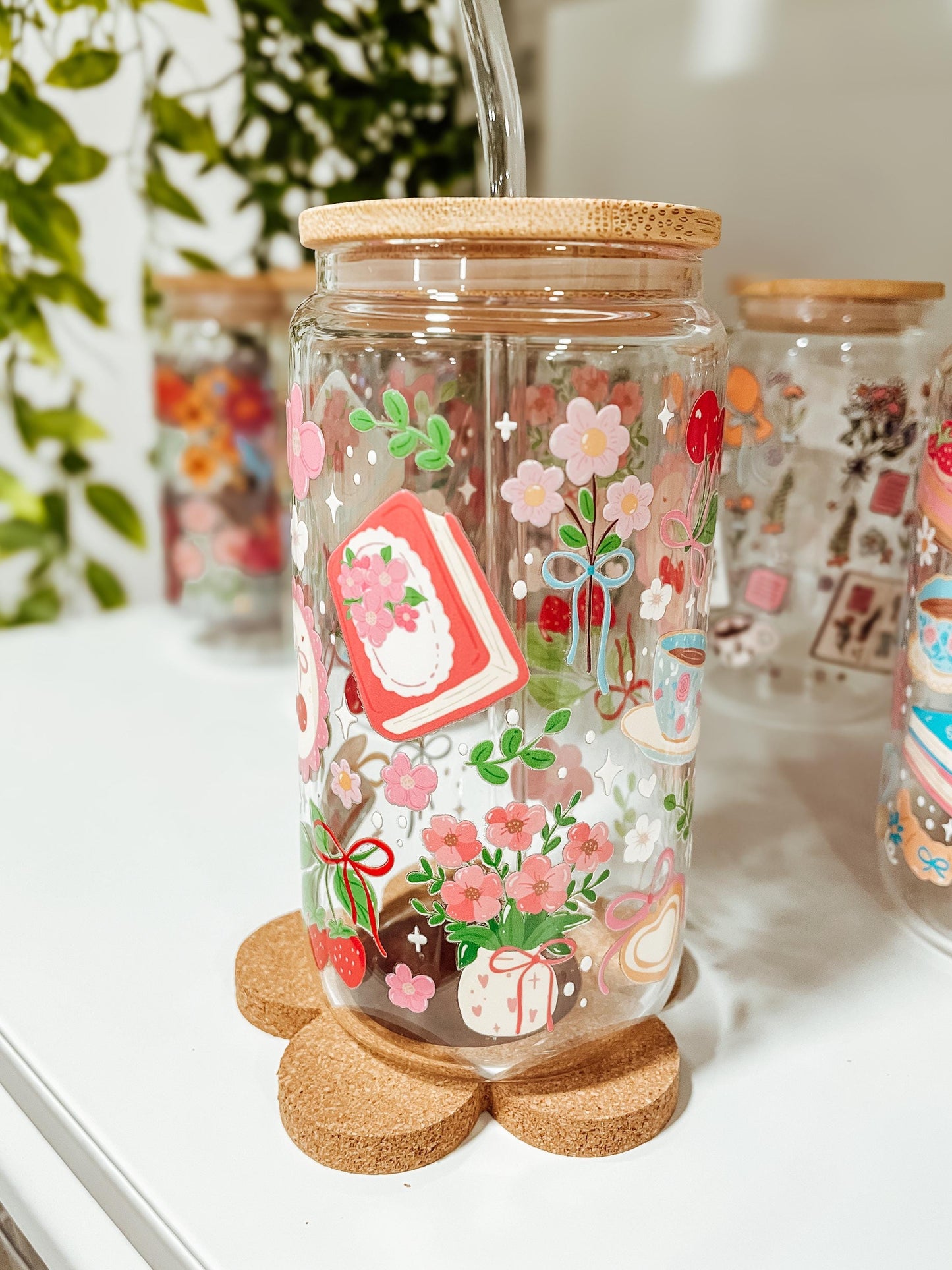 Sweet Cherry bookish - 16oz glass tumbler