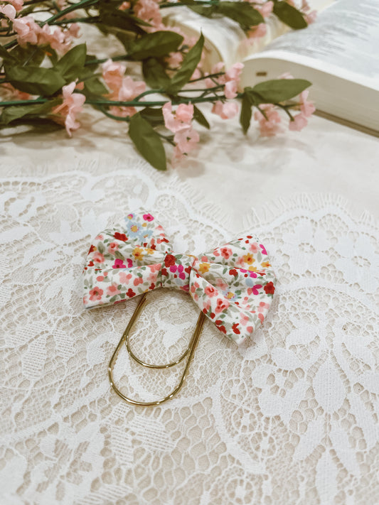 Rosie Florals- petite bow bookmark