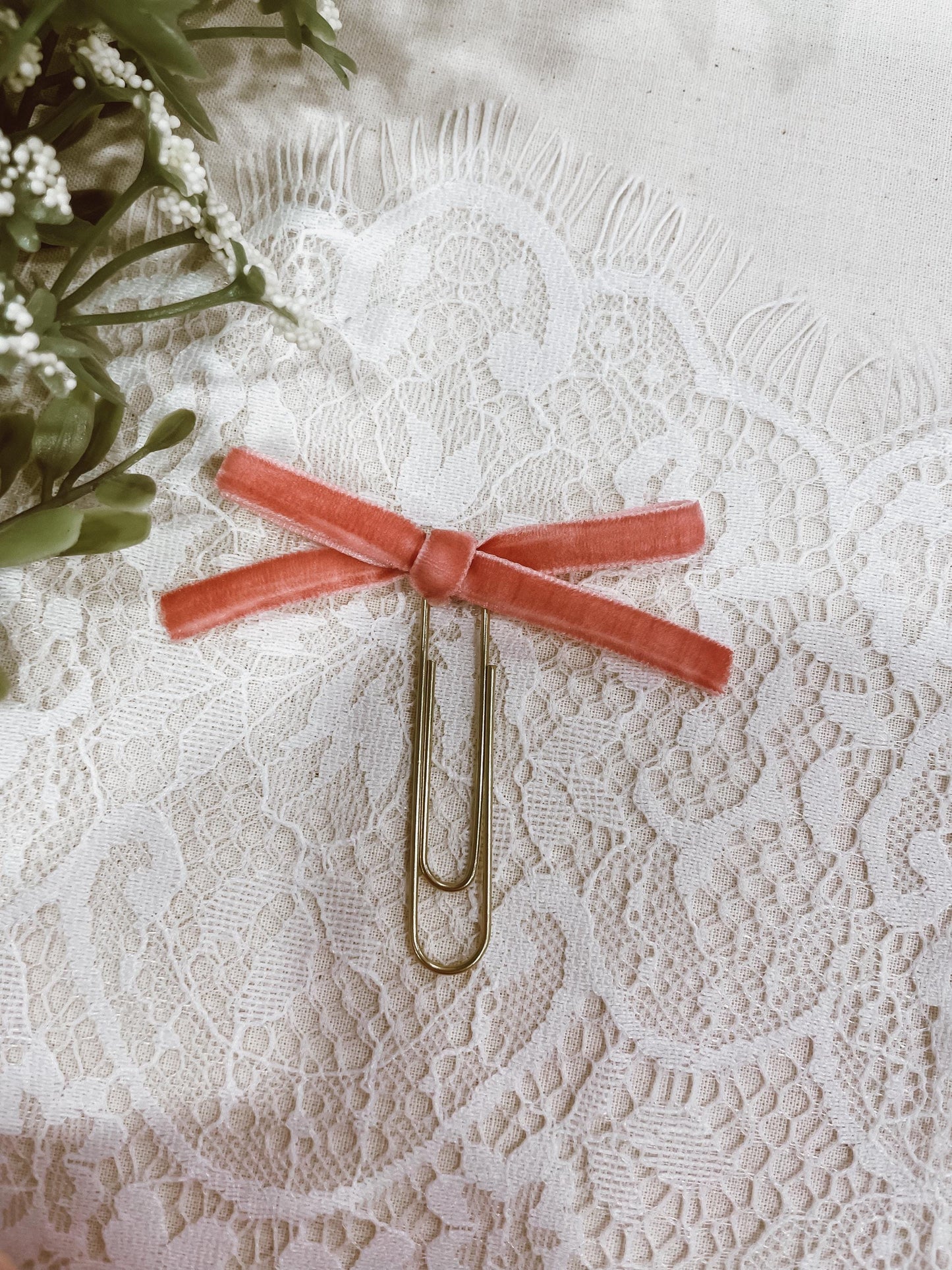 Cherry Blossom ~ velvet mini bow bookmark