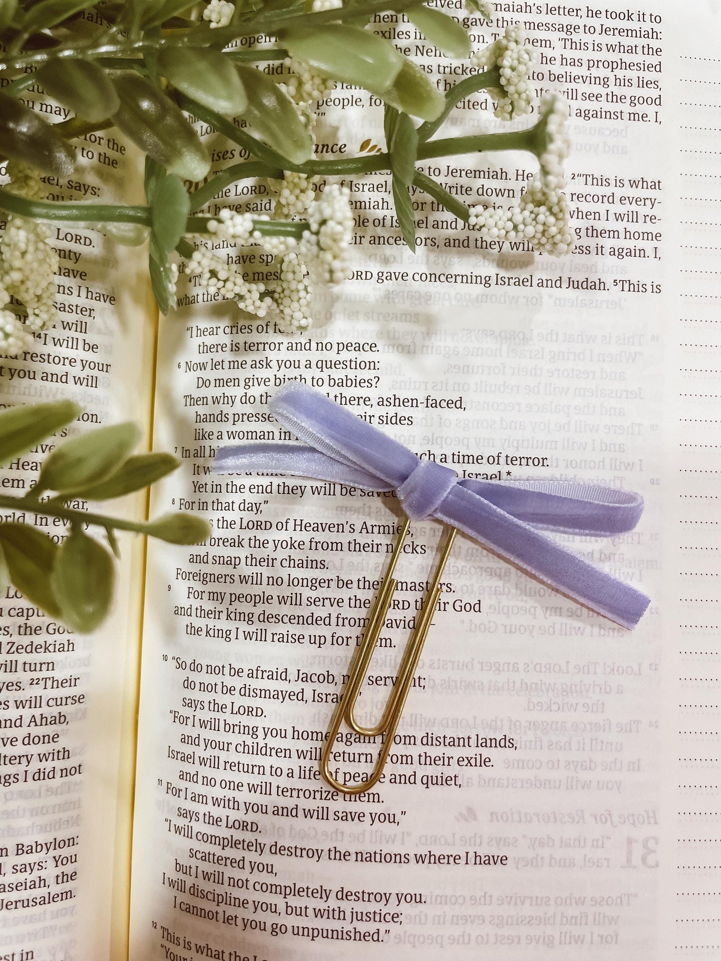 Periwinkle ~ velvet mini bow bookmark