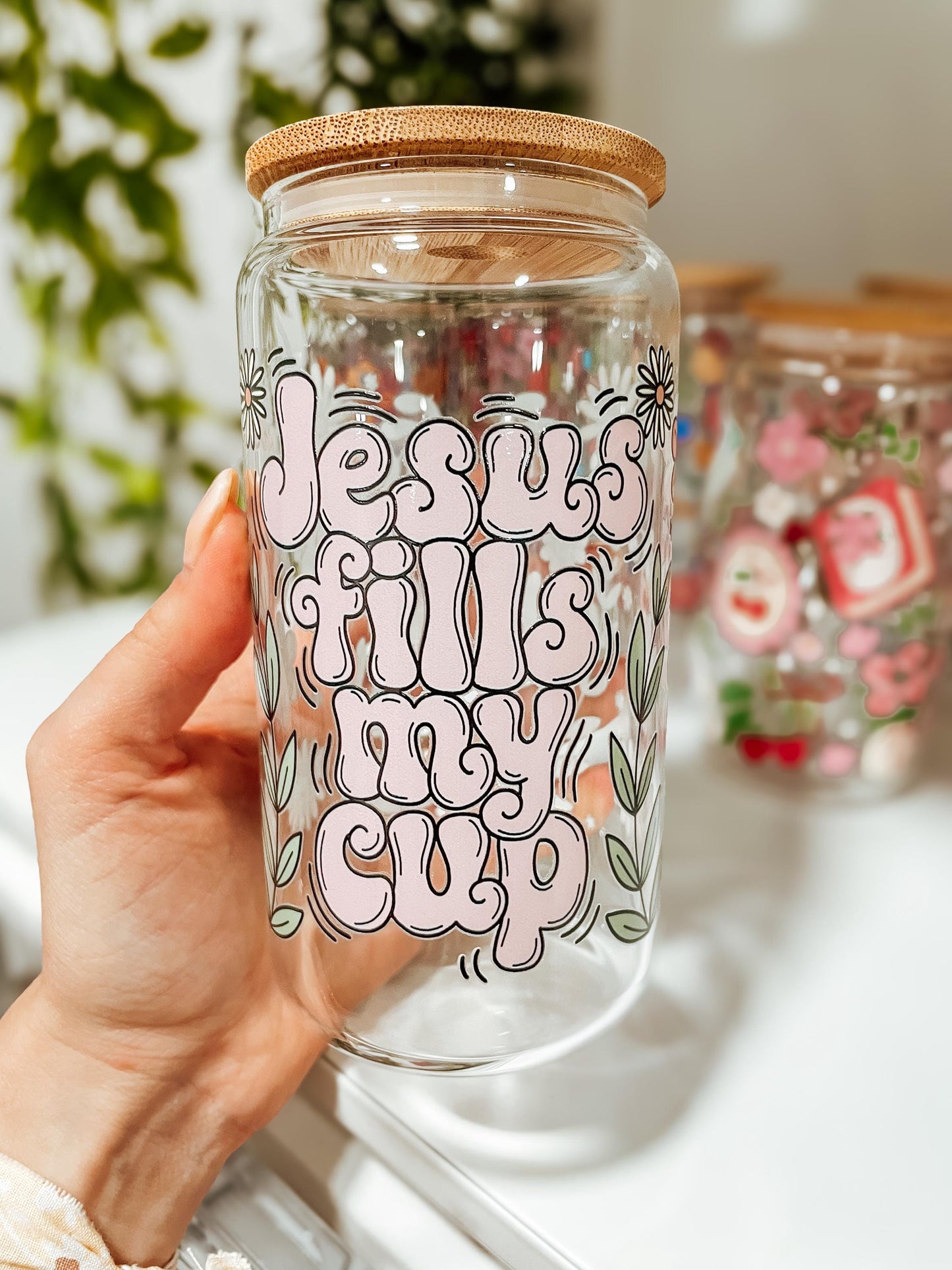 Jesus fills my cup - 16oz glass tumbler