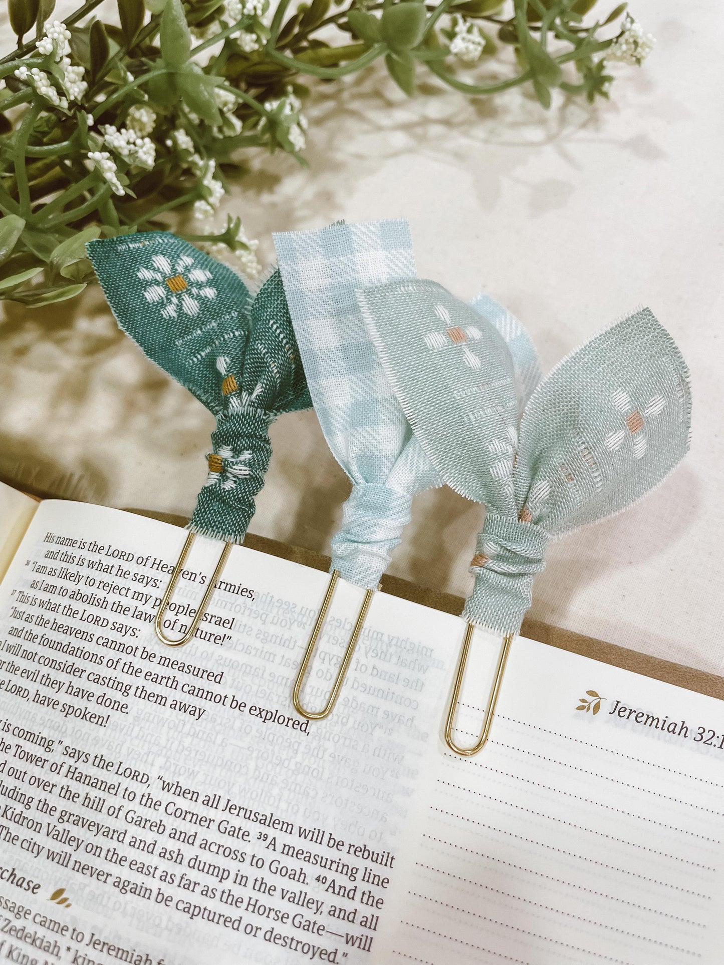 Minted Sage florals ~ set of 3 page markers