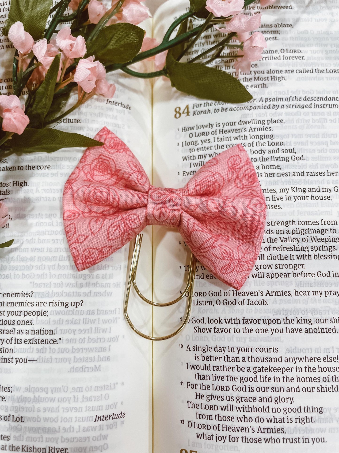 Delicate Rose - petite bow bookmark