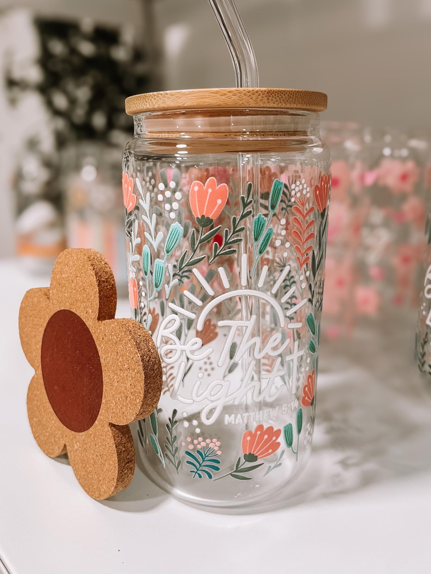 Be the Light ~ Matthew 5:14 - 16oz glass tumbler