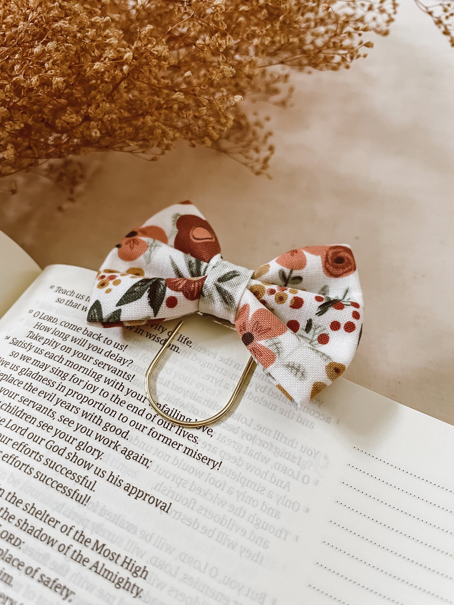 September Blooms- petite bow bookmark