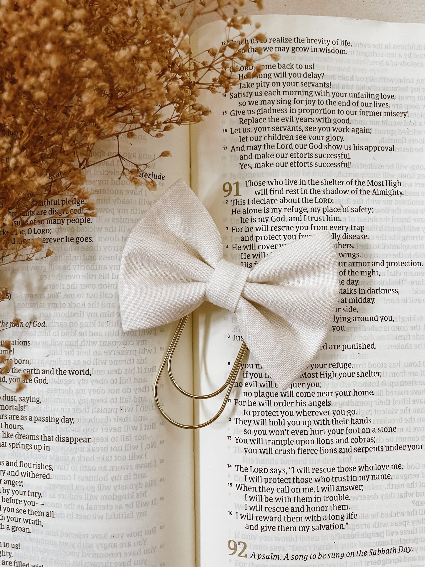 Vanilla- petite bow bookmark