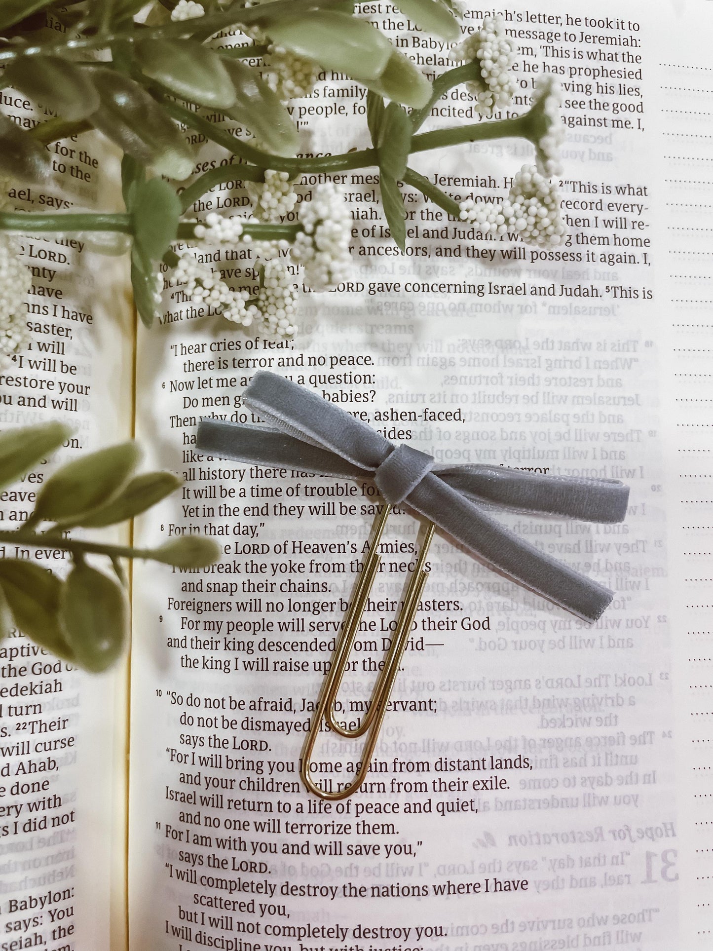 French Blue ~ velvet mini bow bookmark