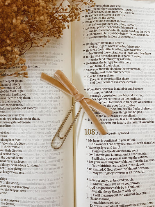 Wheat- velvet ribbon bookmark
