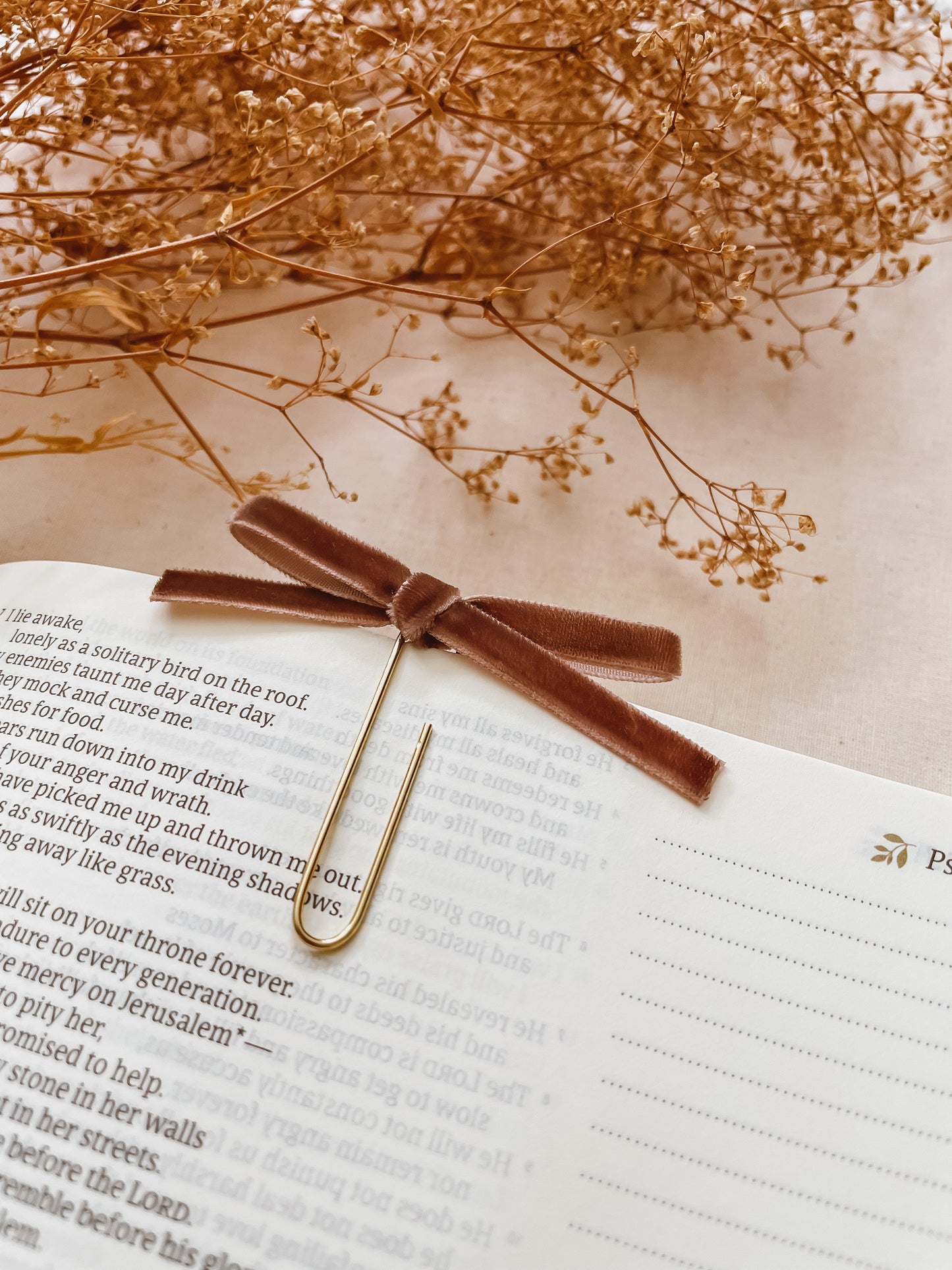 Chocolate- velvet ribbon bookmark