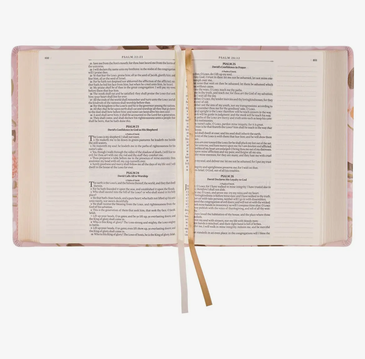 Pink Floral ‘KJV’ Notetaking Bible + Bow set