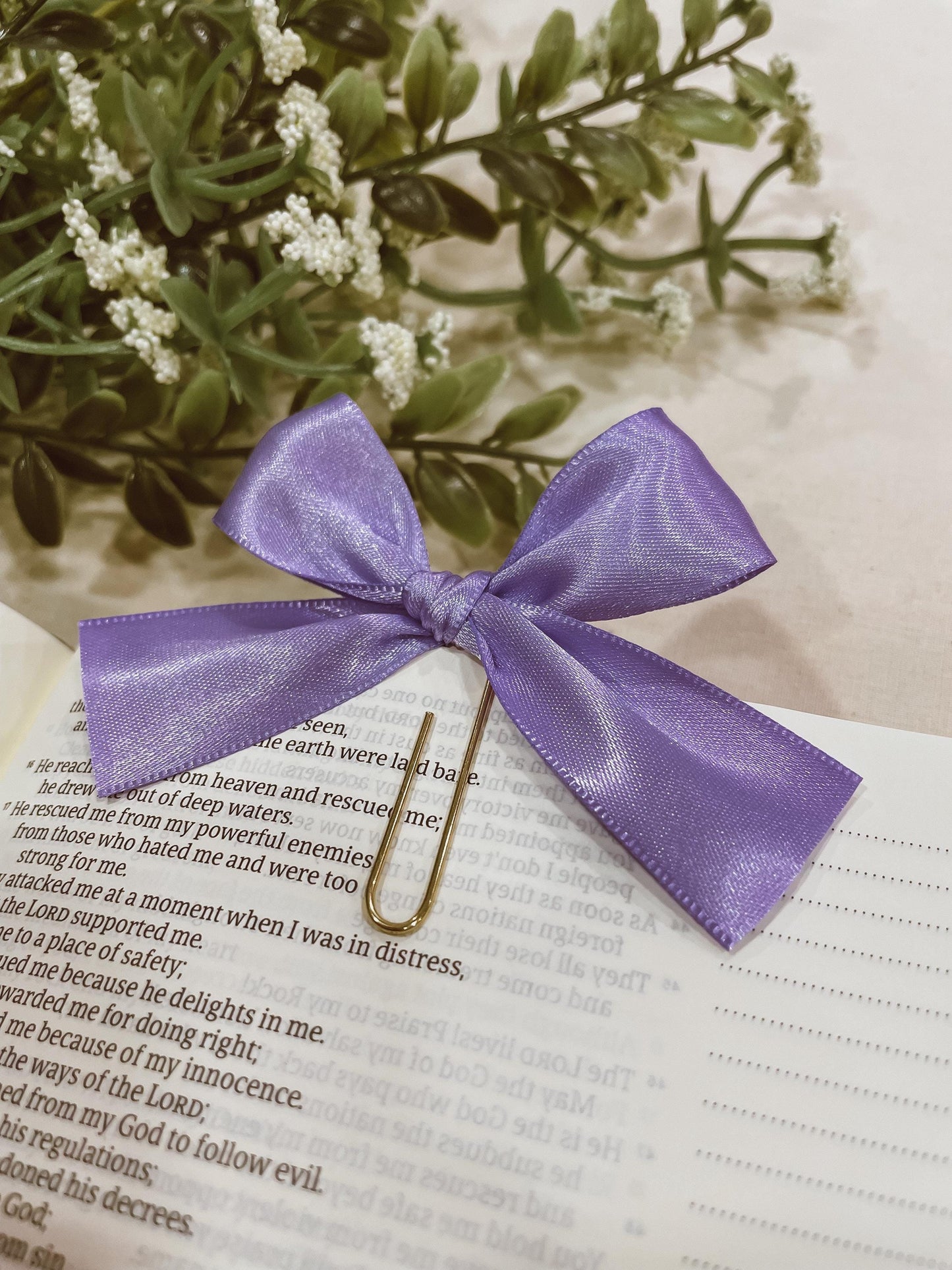 Satin Purple ~ ribbon bookmark