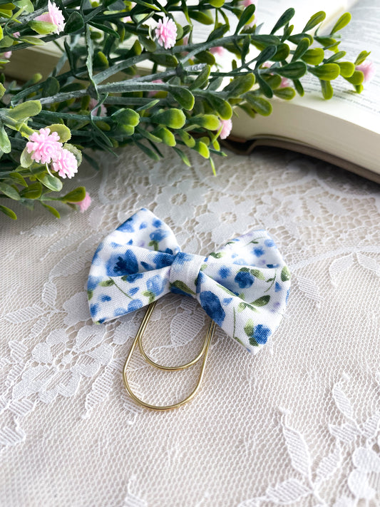 Cottage Floral- petite bow bookmark
