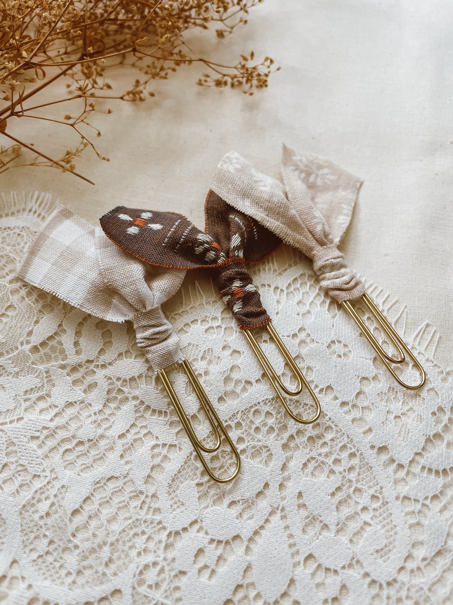 Taupe Florals- set of 3 page markers
