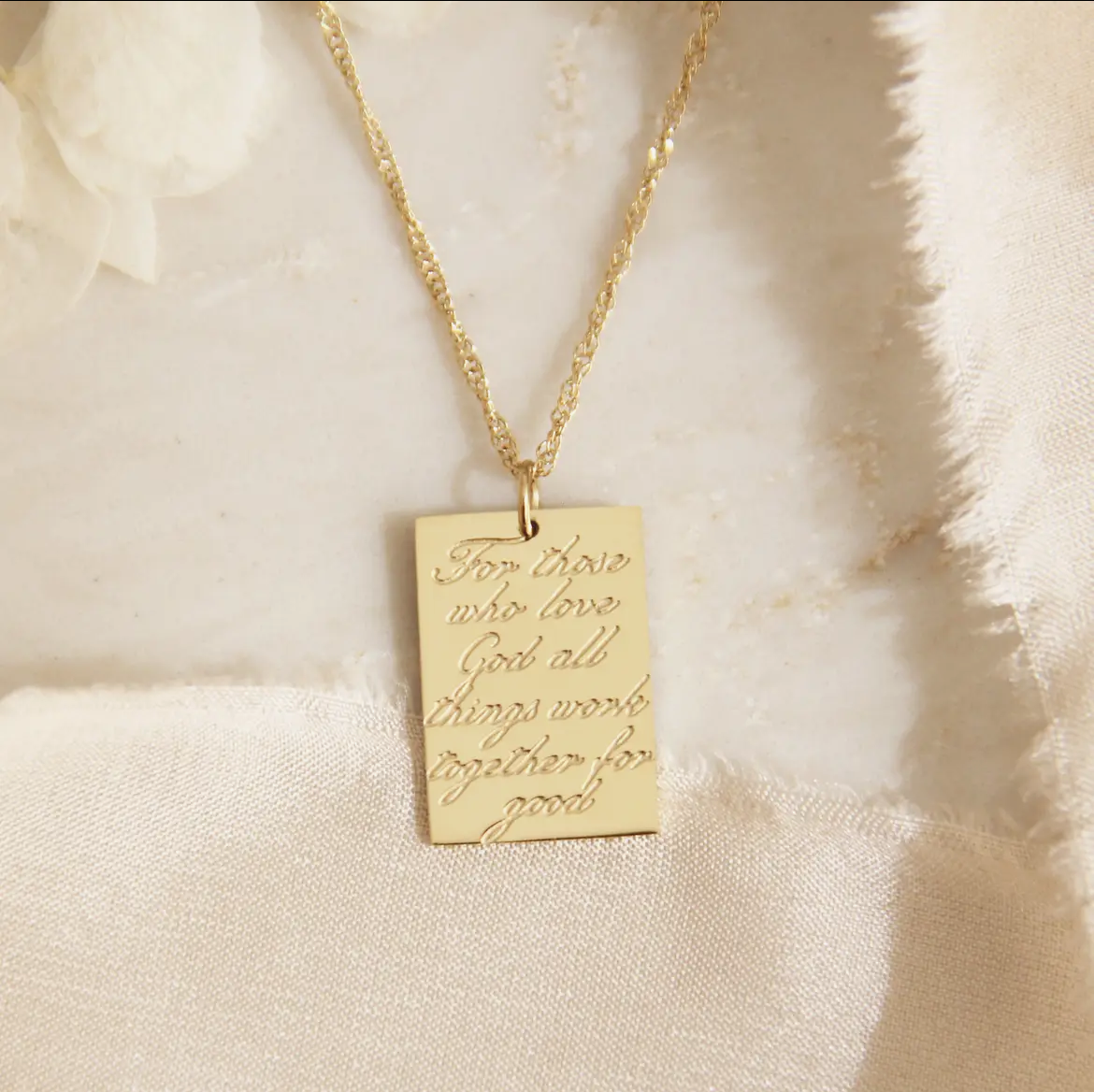 Romans 8:28 Necklace, All Things Work Together For Good