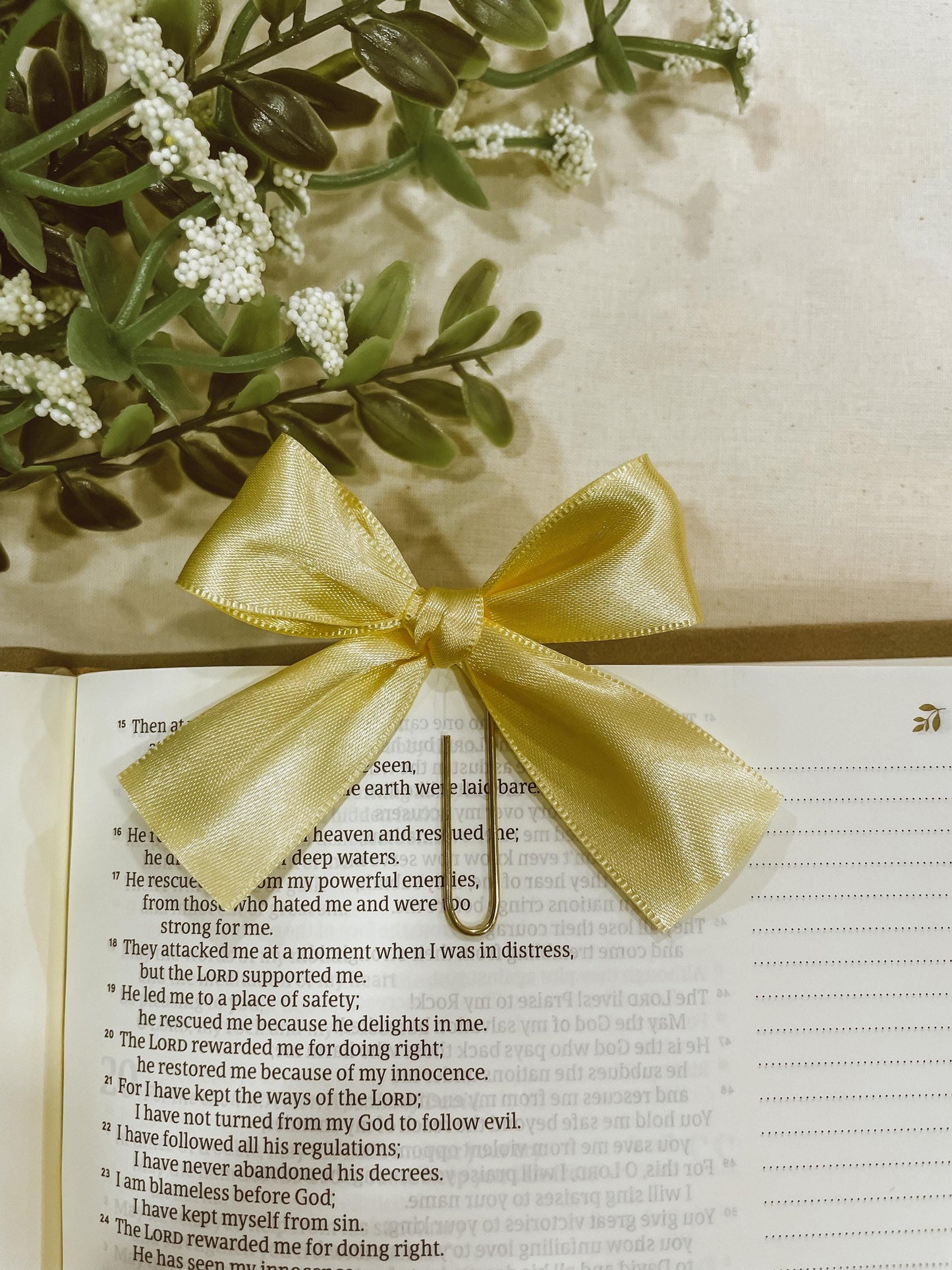 Satin Yellow ~ ribbon bookmark