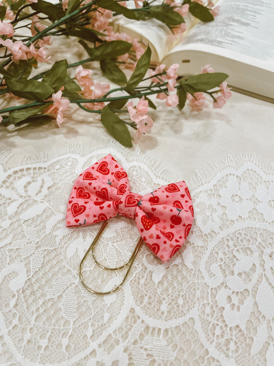 Sweet Cherry- petite bow bookmark