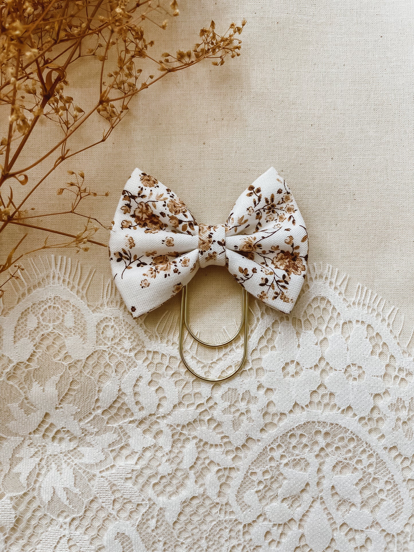 Maple Floral-petite bow bookmark