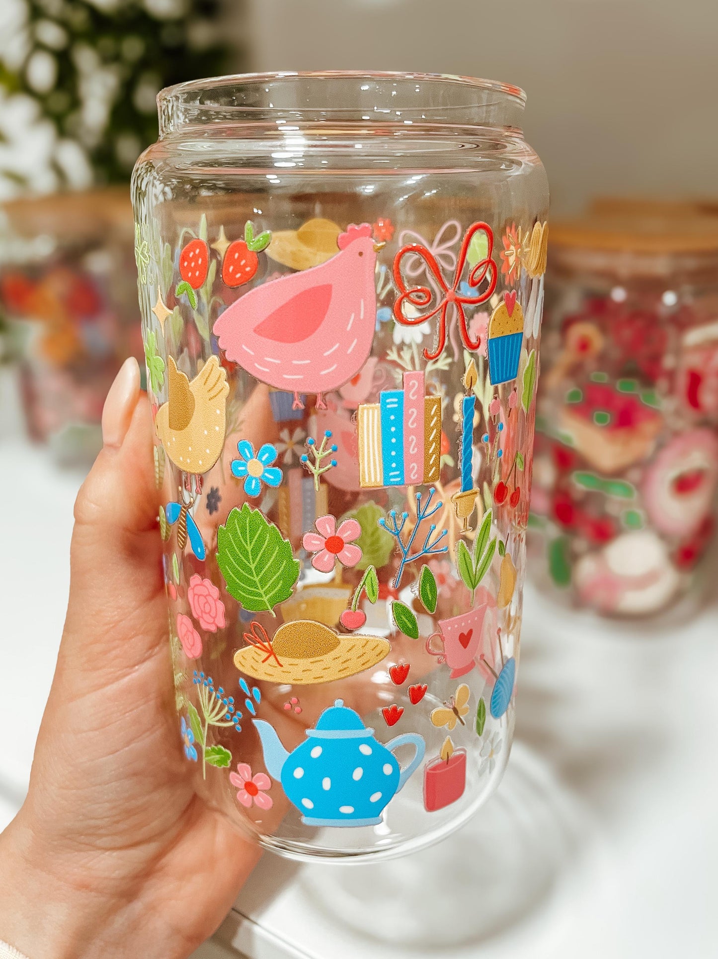 Summer Farmhouse - 16oz glass tumbler
