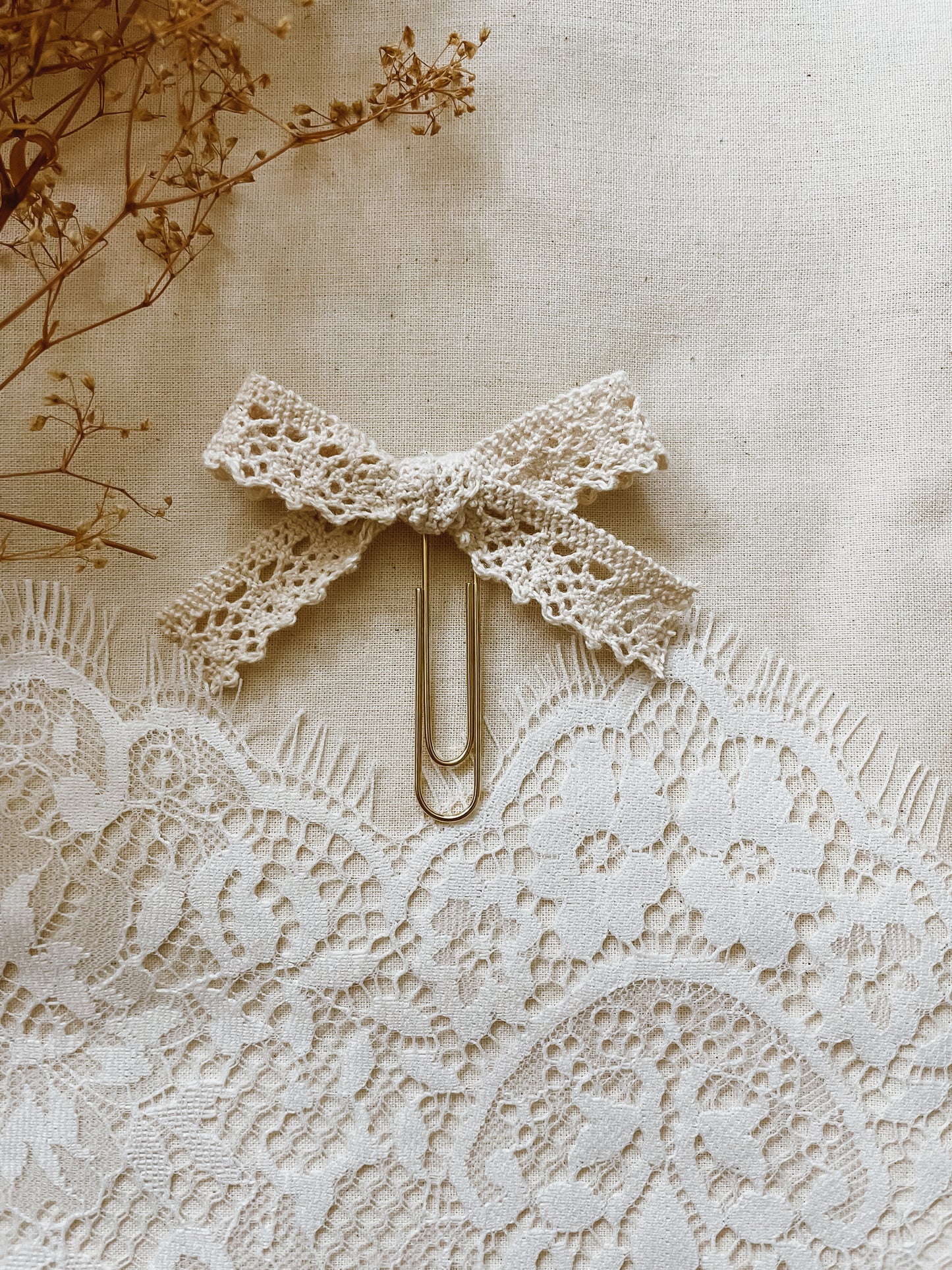 Ivory Crochet Lace- ribbon bookmark