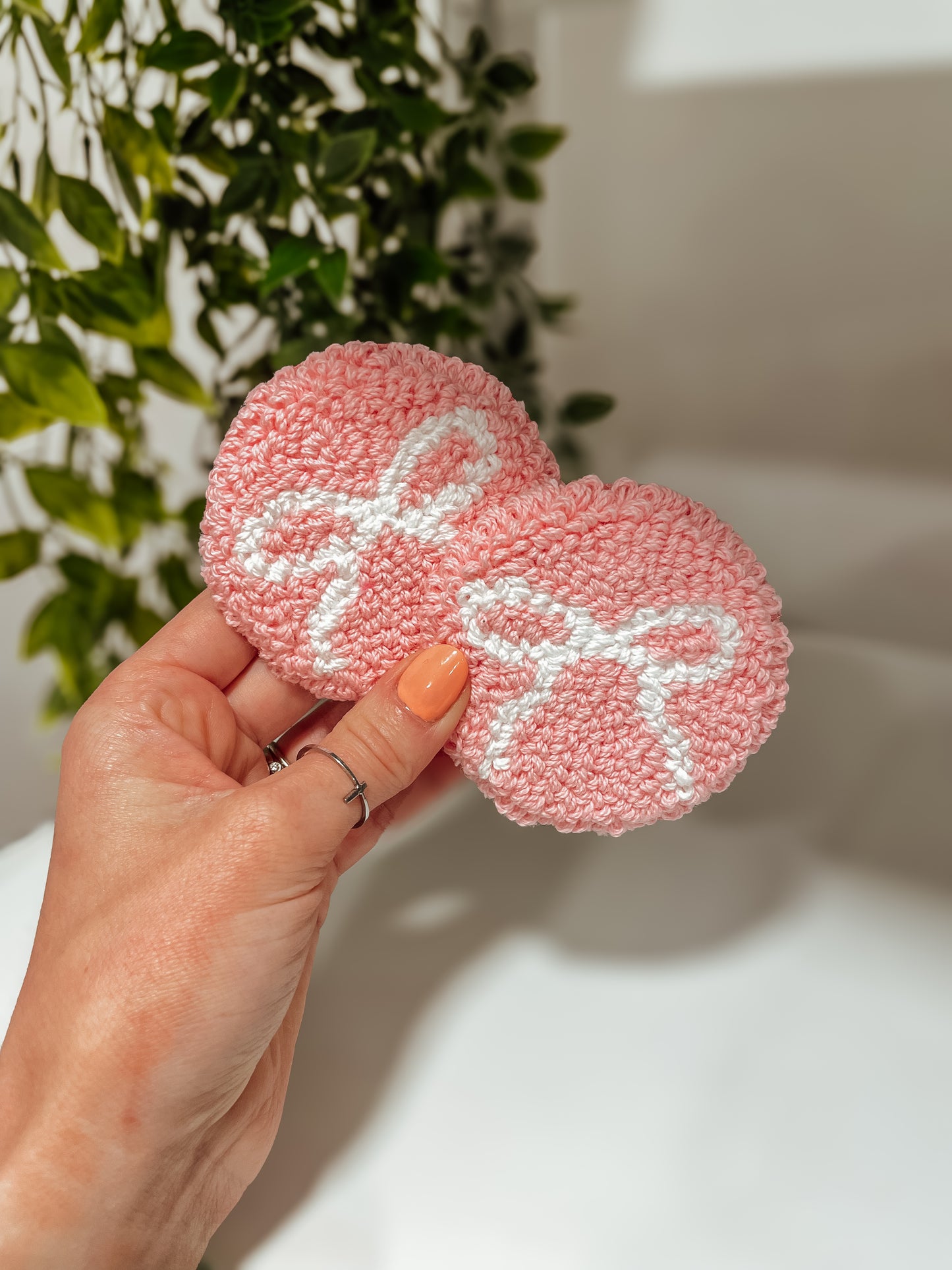 Coquette Bows- set of 2 car coaster mug rugs
