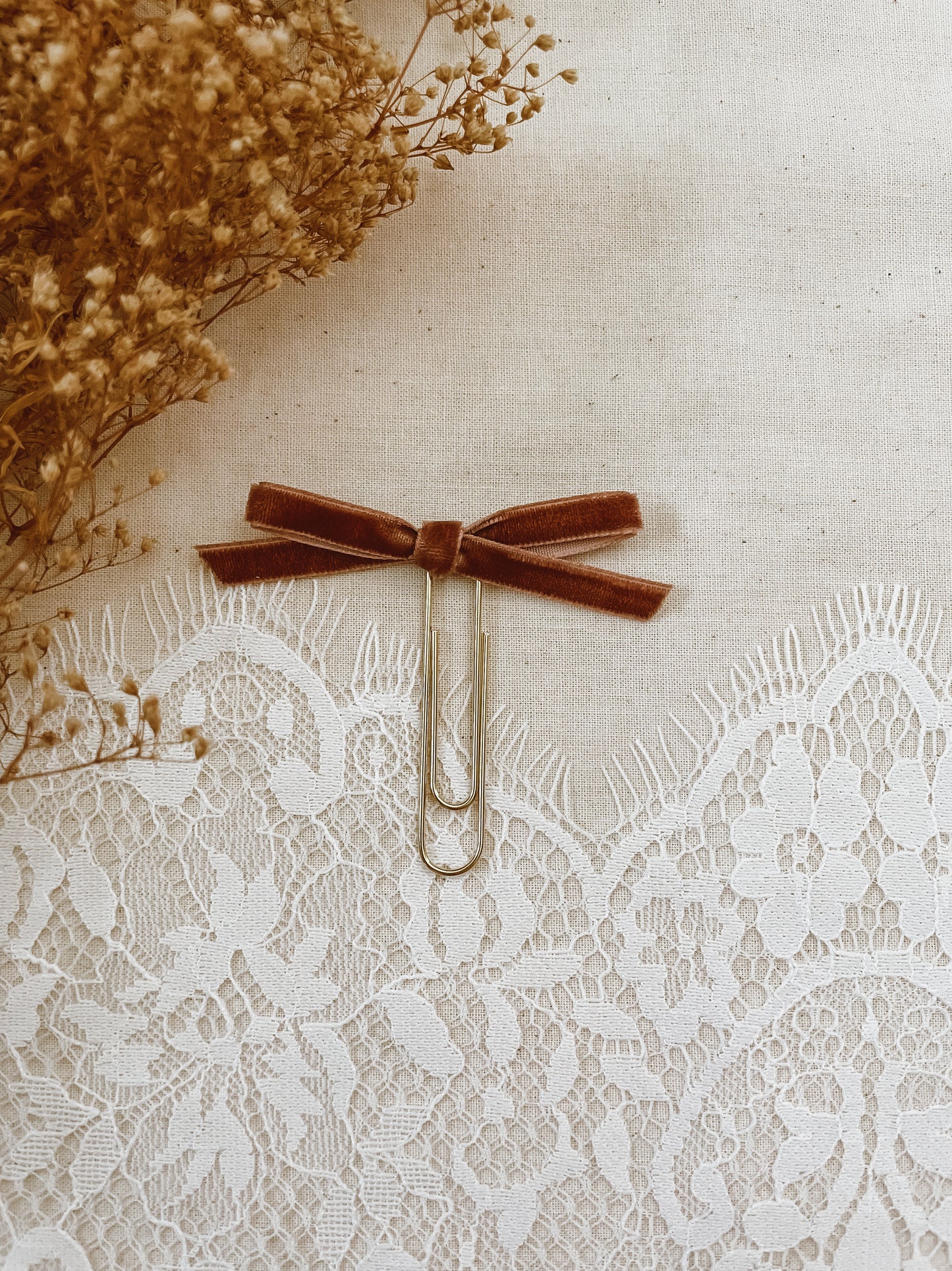 Mocha- velvet ribbon bookmark