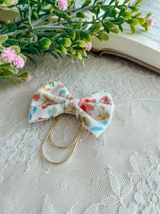 Coquette Florals- petite bow bookmark