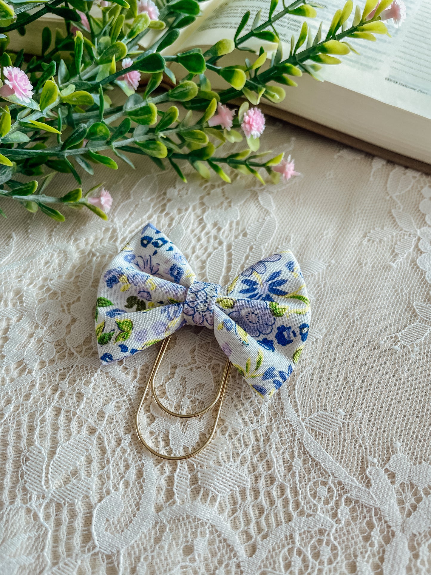Wild Lavender- petite bow bookmark