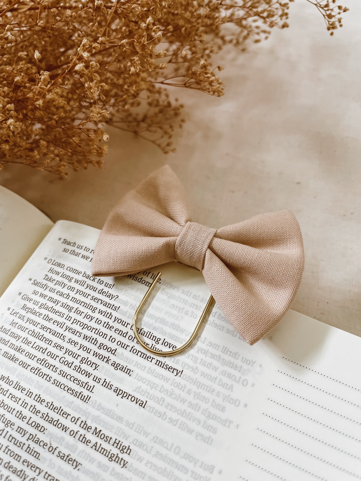 Oatmilk- petite bow bookmark