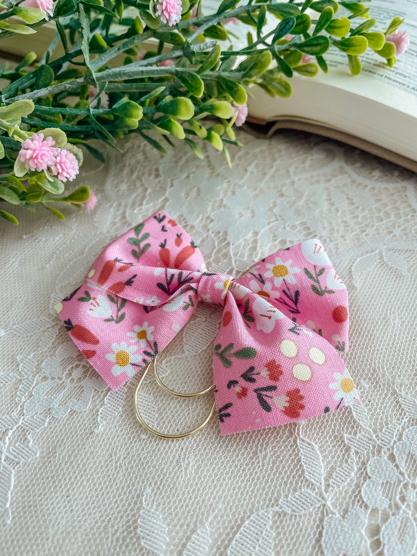 Easter Florals- bow bookmark