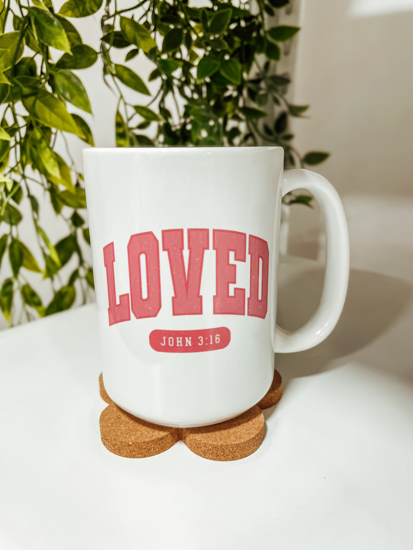 Loved John 3:16 pink- 15oz mug