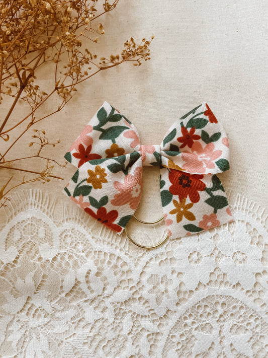 Boho fall florals- bow bookmark