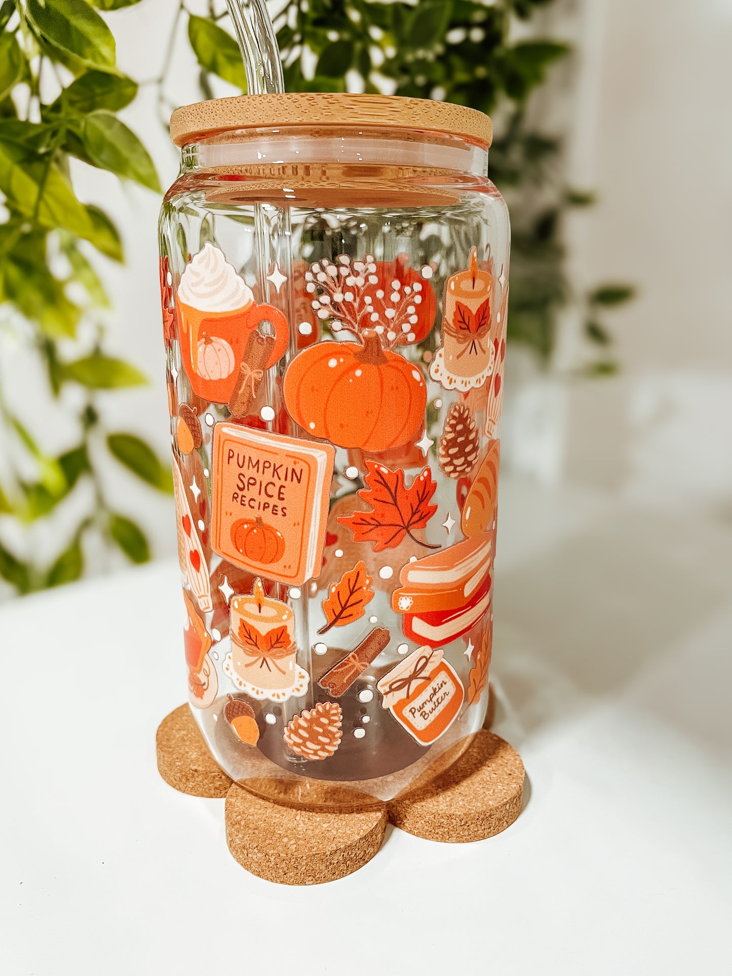 Cozy Pumpkin Season- 16oz glass tumbler