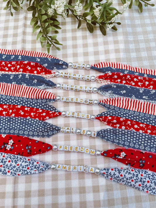 Americana beaded faith bracelets
