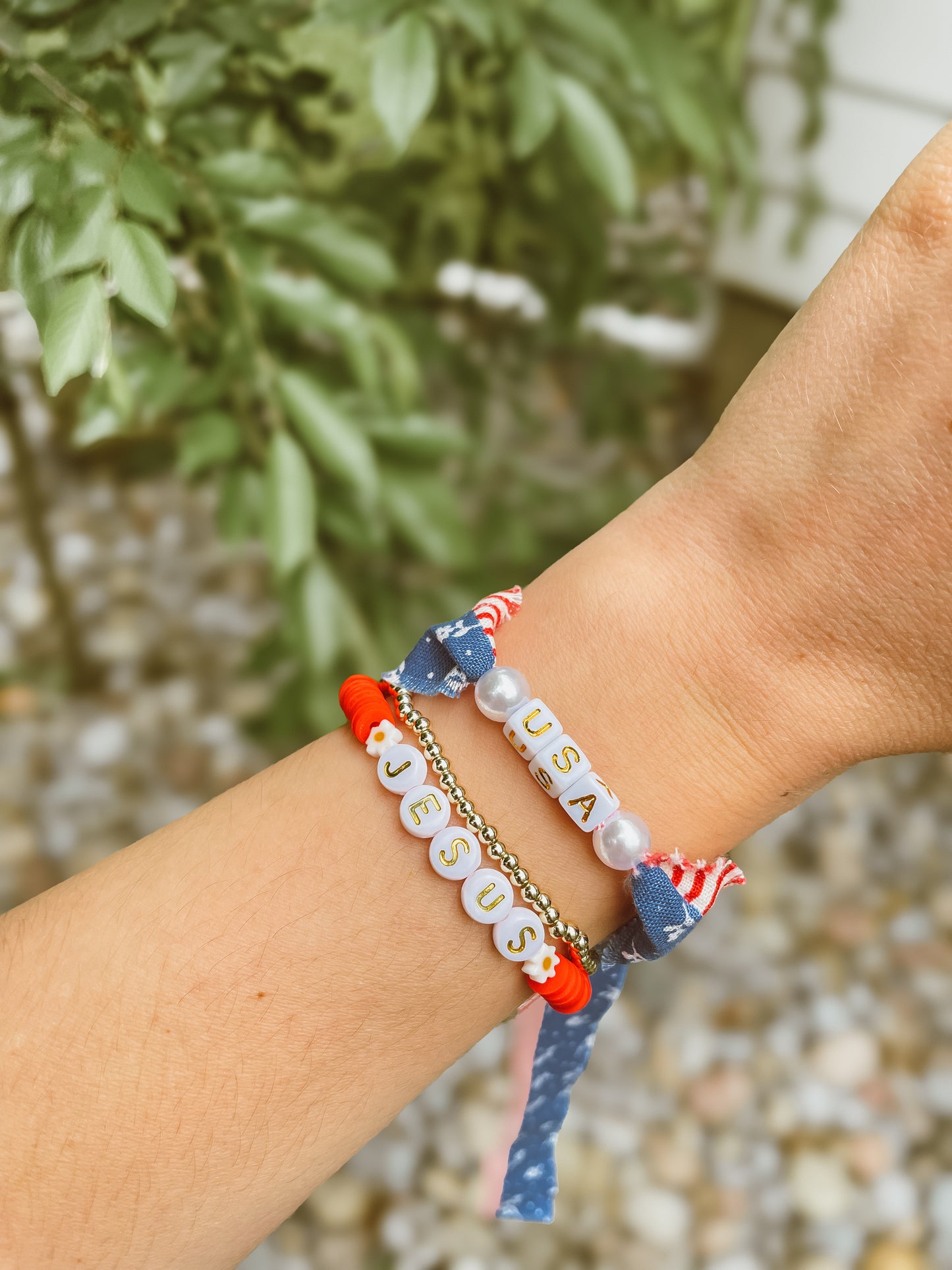 Americana beaded faith bracelets
