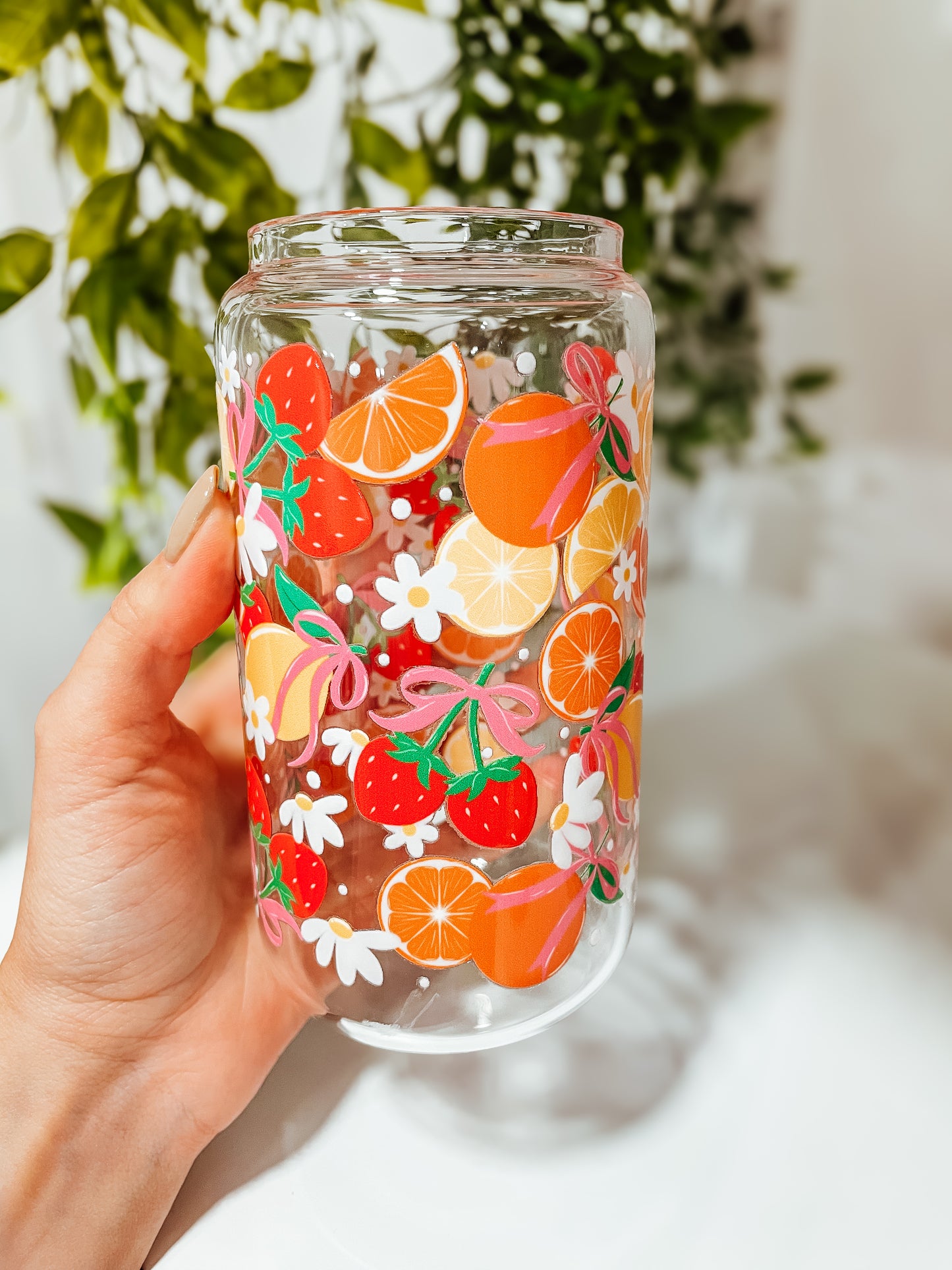 Be Fruitful- 16 oz glass tumbler