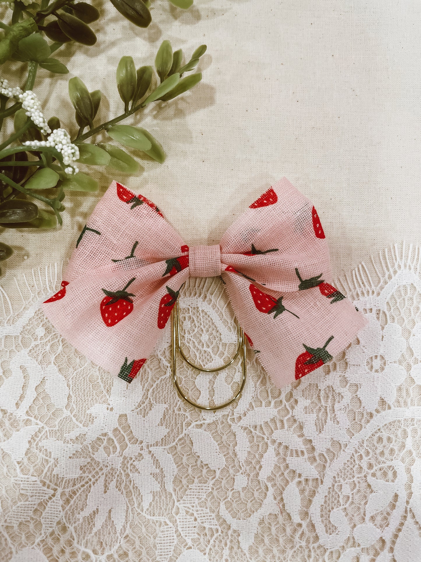 Strawberry Milkshake- bow bookmark