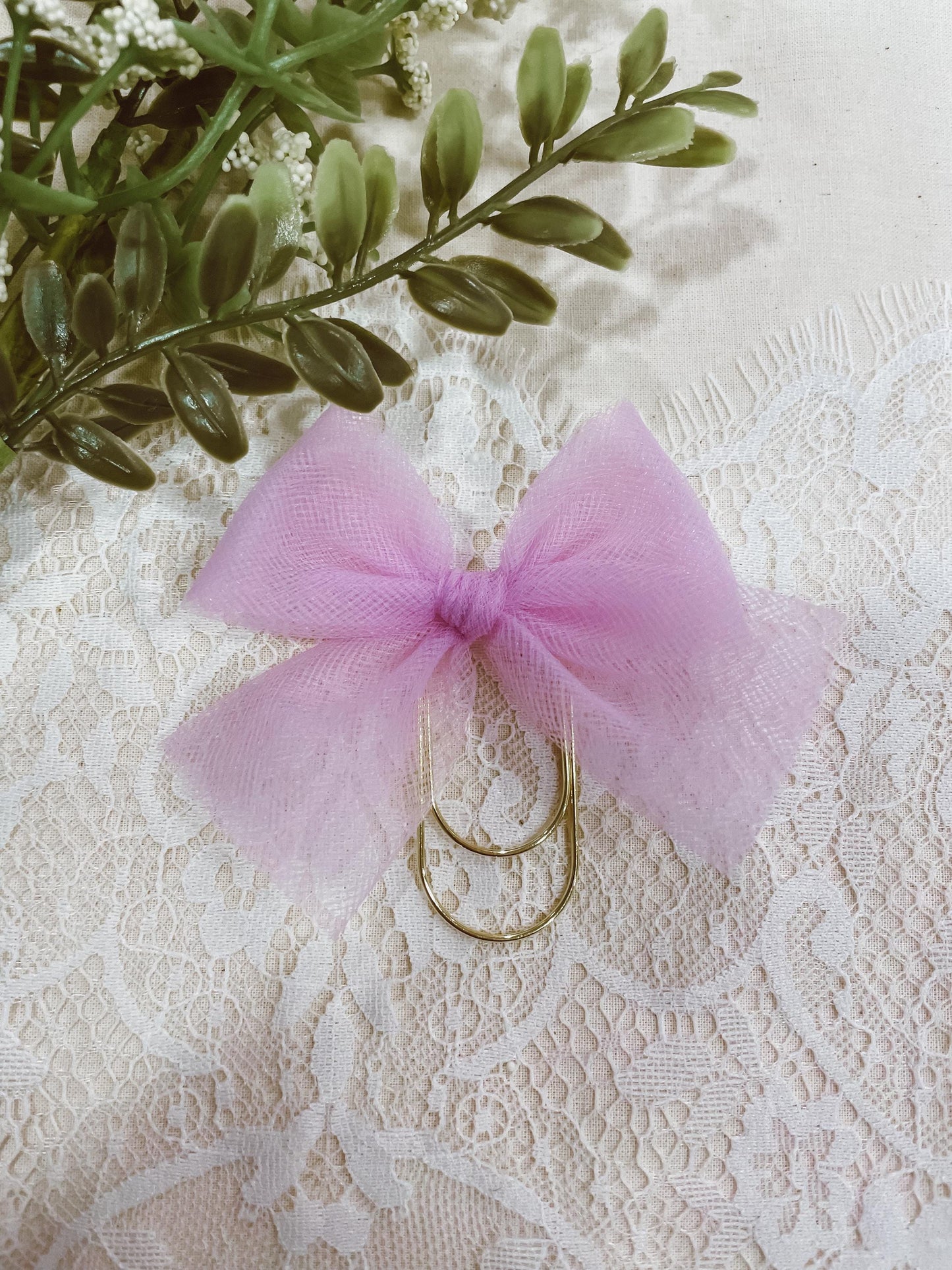 Light lavender tulle - bow bookmark