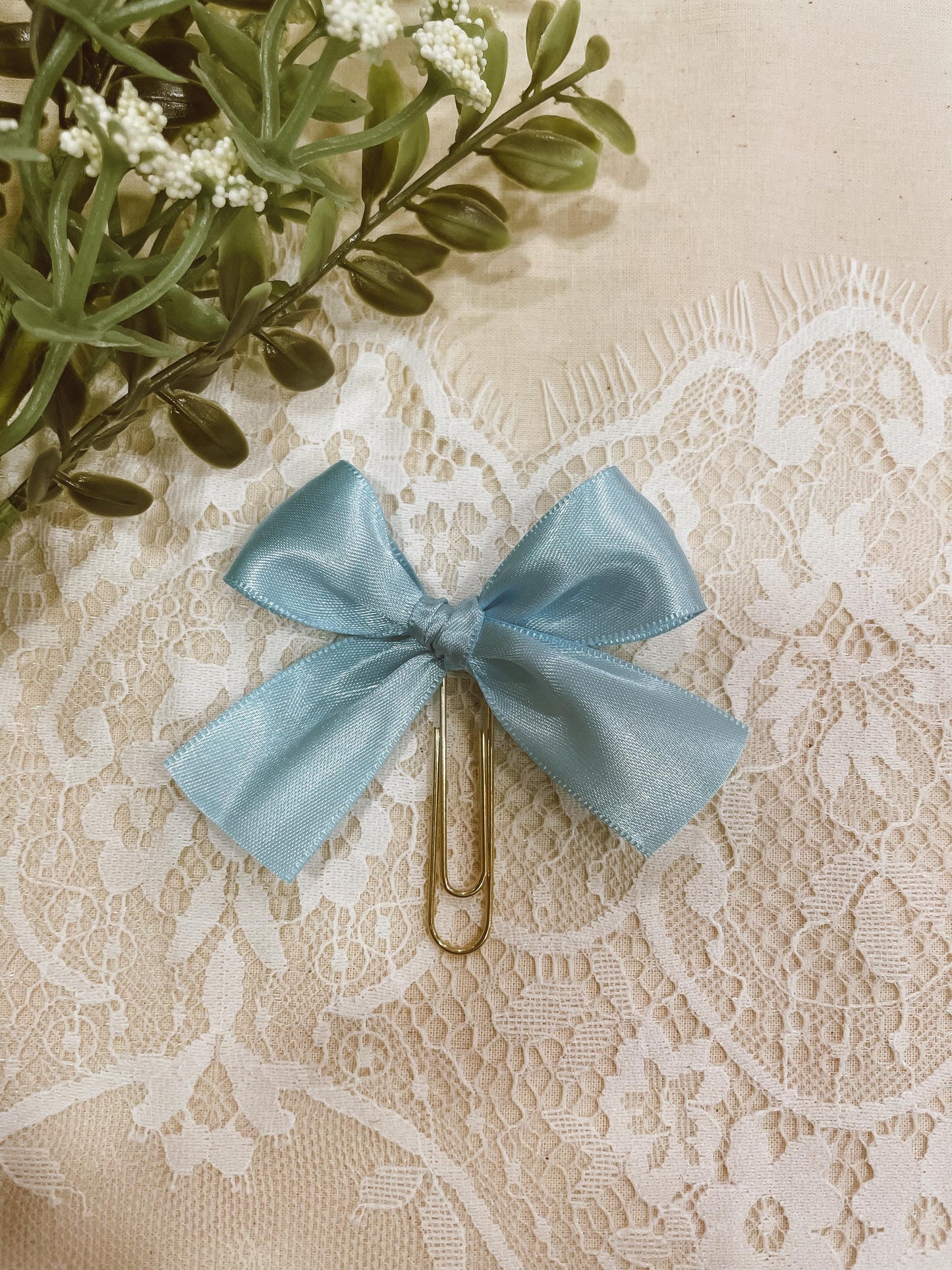 Satin Blue ~ ribbon bookmark