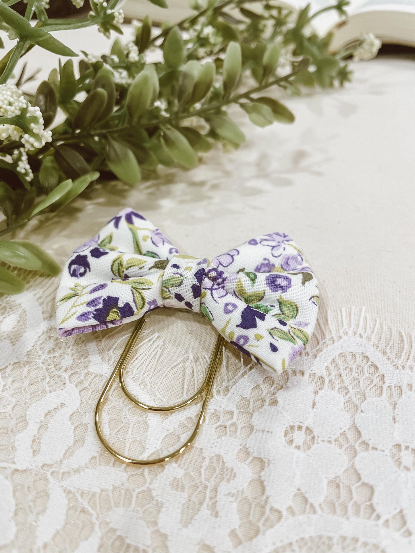 Wild Lavender- petite bow bookmark