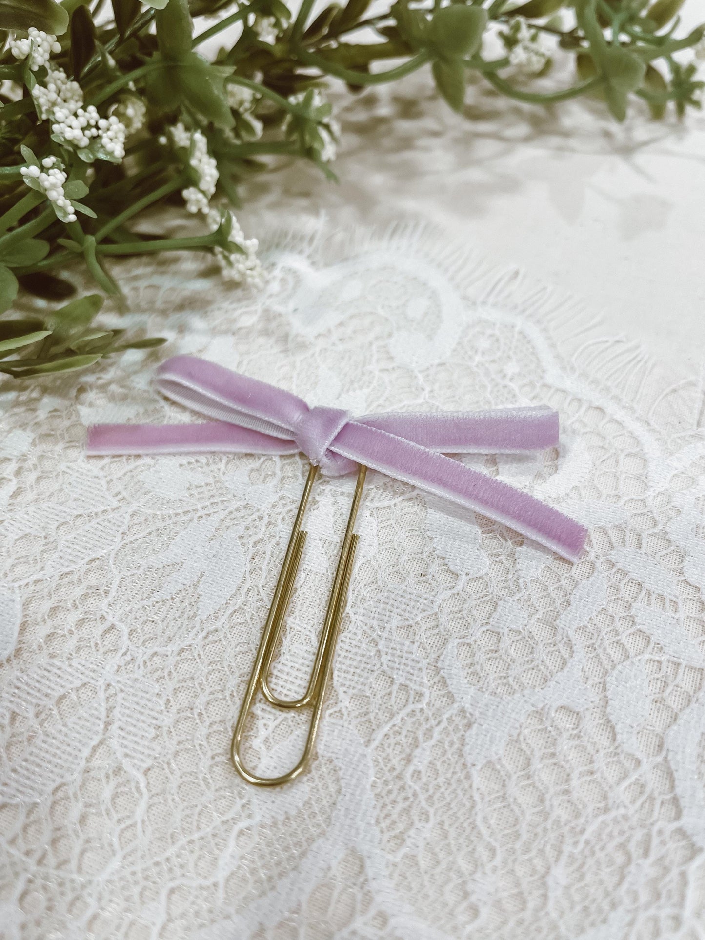 Wisteria ~ velvet mini bow bookmark