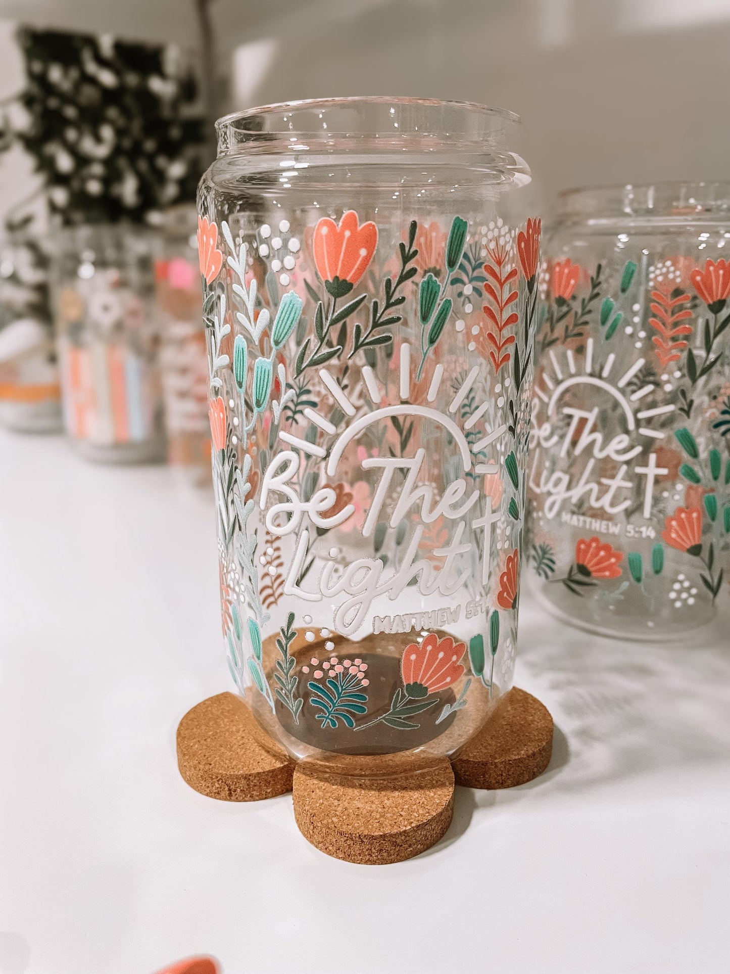 Be the Light ~ Matthew 5:14 - 16oz glass tumbler